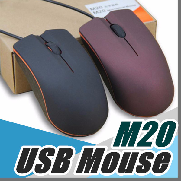 2018 Lenovo M20 USB Optical Mouse Mini 3D Wired Gaming Manufacturer Mice With Retail Box For Computer Laptop Notebook C-SJ