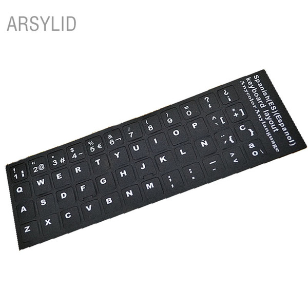 2pcs Spain Language Desktop computer frosting Letters Sticker Super Durable Keyboard Sticker notebook Alphabet Keyboard