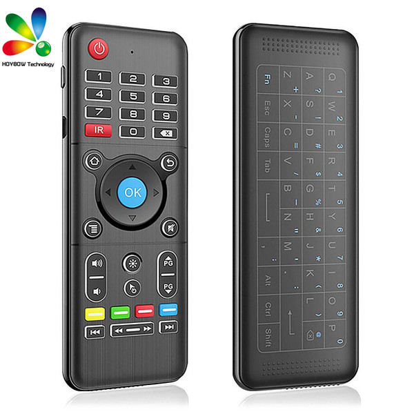 H1 Full 2.4GHz Air Mouse with Backlight Touchpad Wireless Keyboard 6-Axis Gyro Remote Control Backlit For Android Tv box Pk X8 MX3