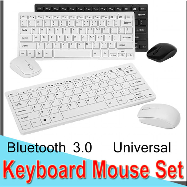 Keyboard Mouse Set Combos Ultra-Slim 2.4G Wireless Combos Mini Keyboard and Mouse Bluetooth 3.0 USB Universal for Laptop EXCTHK3300 50 Packs