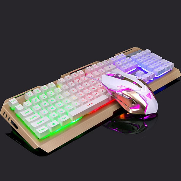 V1 Backlit Mechanical Keyboard Full Size Gaming Keyboard Anti-ghosting Keys Backlit Wired USB 4000 LED DPI Mouse Set