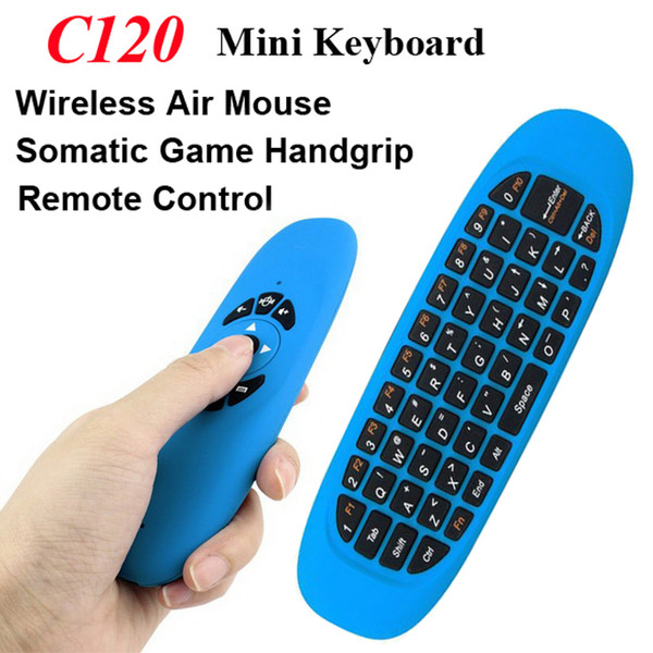 Wireless Keyboard C120 2 in 1 Gyroscope Fly Air Mouse Game USB Receiver 3 Axis Sensor Somatic Game Handgrip Remote Control for Smart TV Box