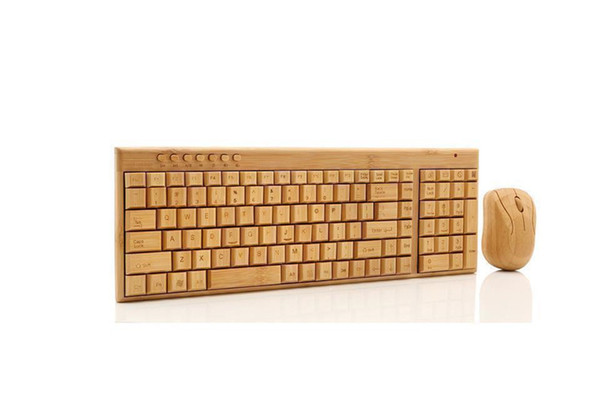 New Wireless Bamboo Keyboard and Mouse Combo 2.4G Bamboo Environmental Protection Low Carbon Healthy Comfortable for Using