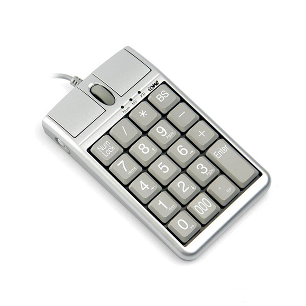 2 in 1 iOne Scorpius N4 Optical Mouse USB Keypad Wired 19 Numerical Keypad Scroll Wheel for fast data entry USB keyboard mouse