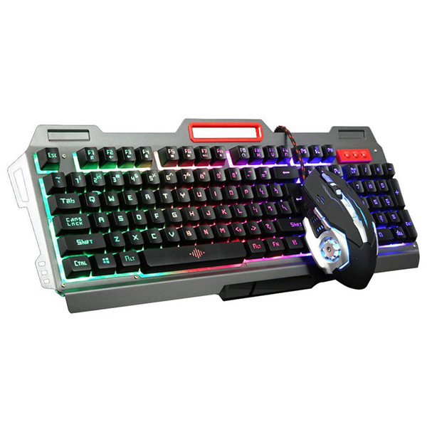 LANDFOX New K38 104Keys LED Backlit Usb Ergonomic Gaming Keyboard + 3200dpi Gamer Mouse