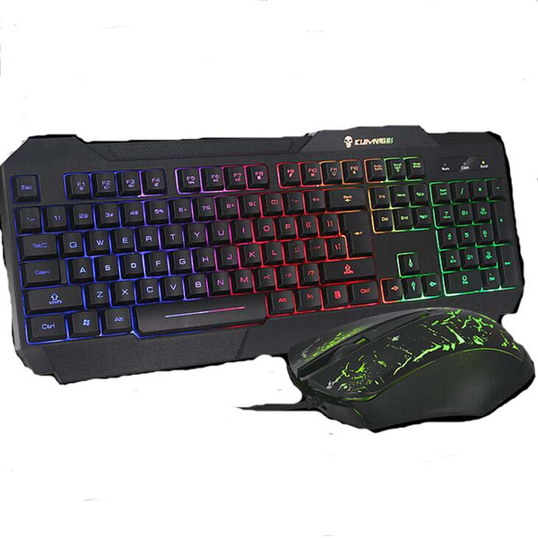 Backlit Gaming Keyboard and Mouse Set Waterproof Ergonomic Wired USB Powered for Gamer Desktop Laptop 2 Pieces a Set