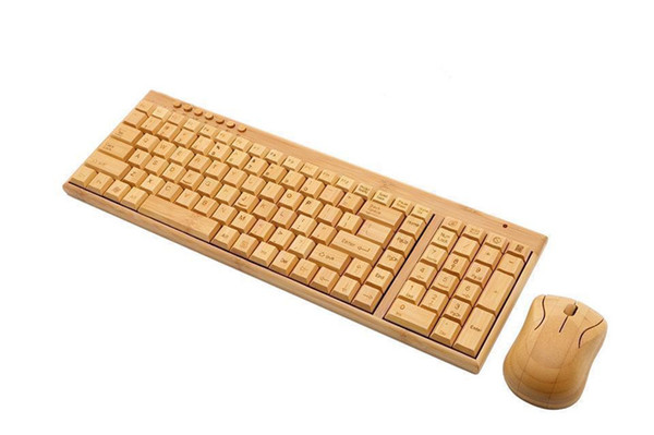 Wireless Multimedia Bamboo Keyboard and Mouse Combo 2.4G Bamboo Environmental Protection Low Carbon Healthy Comfortable for Using Free DHL