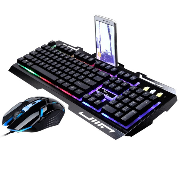 G700 Game Luminous Wired USB Mouse Adjustable DPI With Keyboard Rainbow Backlight LED Lights Mechanical Keyboard Gaming Mouse