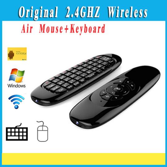 Fly Air Mouse C120 2.4GHz Wireless Remote Control with 3D Gyro Motion Gyroscope Mini Keyboard For PC Android TV Box black