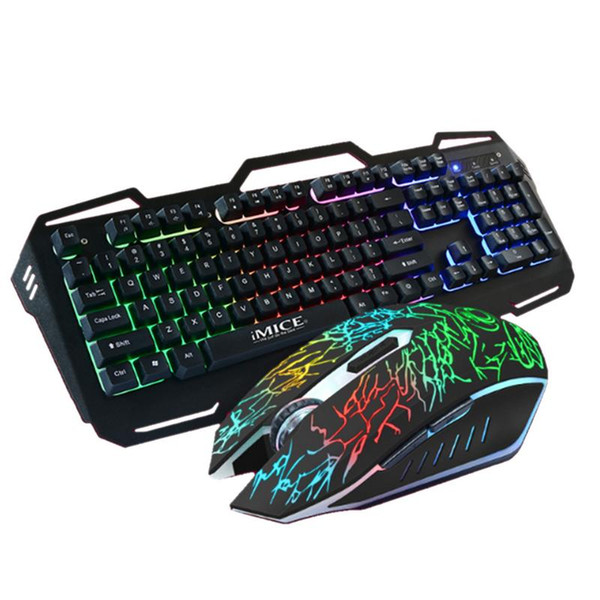 Backlight Mechanical Gaming Keyboard Mouse Set Waterproof Wired USB 1600Dpi For Office Home Game With Hand Holder Mouse Pad