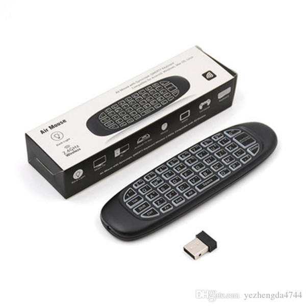 Backlight Fly air mouse Wireless Backlit Keyboard G64 Rechargeable 2.4G Smart Remote control for Android Tv Box