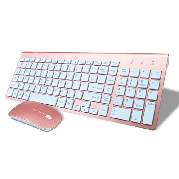 hot-Smooth Body 2.4GHz Wireless Keyboard and Mouse Combo 102 Keys Low-noise Wireless Keyboard Mouse for Mac Pc WindowsXP/7/10