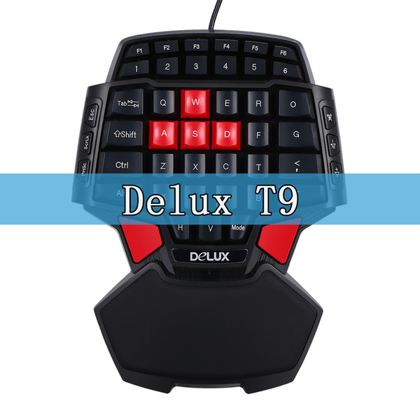 Delux T9 Pro T9 Plus Mechanical Keyboard One/Single USB Wired Hand LOL DOTA 2 Esport Gaming Keyboard RGB With LED Backlit