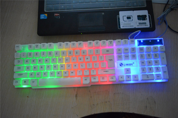 High Quality gtx300 Ergonomic 7 LED Colorful Backlight USB Wired Gamer Gaming Keyboard USB Powered for Desktop Laptop Teclado Gamer