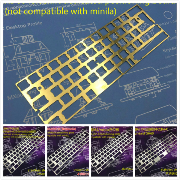 Tu60; minila; GH60 positioning board Brass; stainless steel; aluminum; compatible: XD60; DZ60; Poker2 Bface,