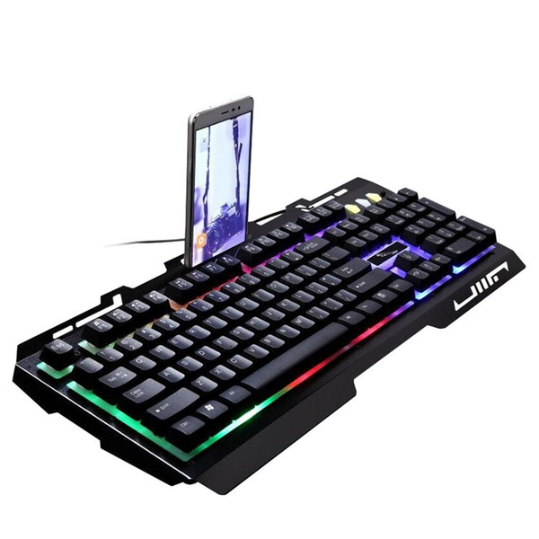 Gaming Keyboard G700 Wired Laptop Computer Handle Metal Illuminated Phone Holder Keyboard With Waterproof Function