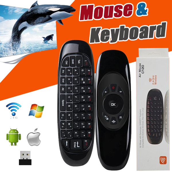 Mini Keyboard C120 T10 Wireless Remote Control Game Controller 6 Gyroscope 2.4GHz Air Mouse For MXQ Pro M8S Mini MX TV Box With Package