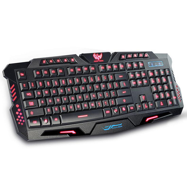 M200 Gaming Keyboard 114 Keys Wired USB Gamer Keyboards LED Floating Backlit Keyboard with Game Mechanical Feel for Computer