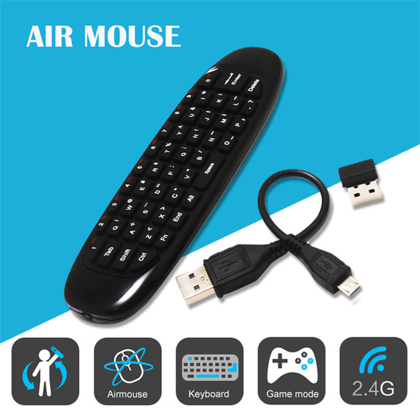 C120 Fly Air Mouse Remote Control Mini Wireless QWERTY Keyboard Game Controller For Android TV Box Set Top Box Mini PC 6 Gyroscope