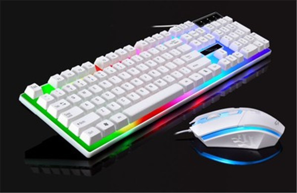 G21 wired Keyboard Mouse Combos USB interface mechanical feel backlit 1000dpi games Keyboard Mouse Combos with black and white