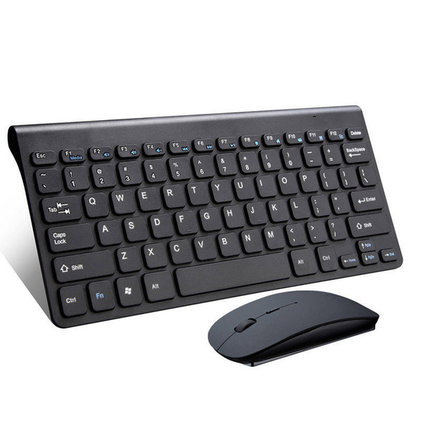 Slim 2.4GHz Wireless Keyboard and Cordless Mouse Combo Set For PC Black/White for PC Laptop Win7/8/10 B & W Slim