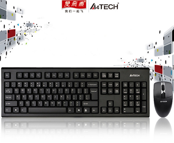 Authentic A4tech 3100N wireless Keyboard Mouse Combos 15 meter wireless energy saving waterproof Office Games keyboard mouse set