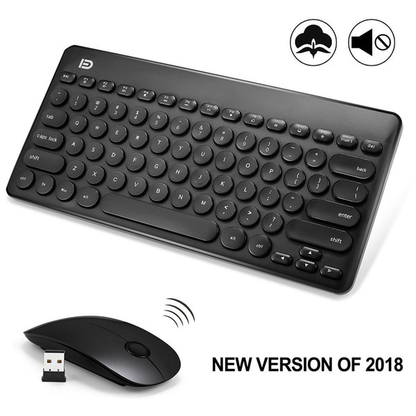 Wireless Keyboard and Mouse Combo, FD iK6620 2.4GHz New Cordless Cute Round Key Set 78-Key Compact Keyboard Smart Power-saving Whisper-Quiet