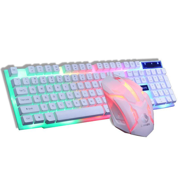 Keyboard Mouse Combos GTX300 Gaming Keyboard led Backlight USB multi-media Laser Lettersteclado mecanico Mechanical Keyboard Dota LOL