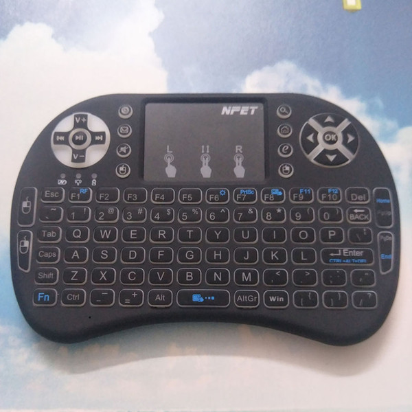 NPET Compact Wireless Rechargeable Keyboard and Mouse Set,2.4G Backlight Mouse Keyboard With Touch Pad Finger Print