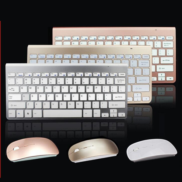 Slim wireless 2.4G keyboard and mouse set, mini chocolate keyboard, can be connected to TVs, cell phones, set-top boxes, laptops, desktop co