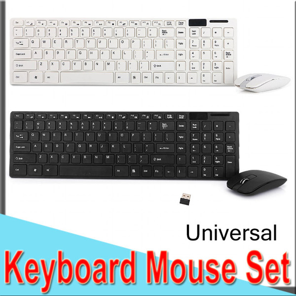 2.4G USB Wireless Keyboard Mouse Set Combos 1600DPI Optical Mouse Non-Noise Ultra-Slim Mini Universal Keyboard IOS Android Laptop 50 packs