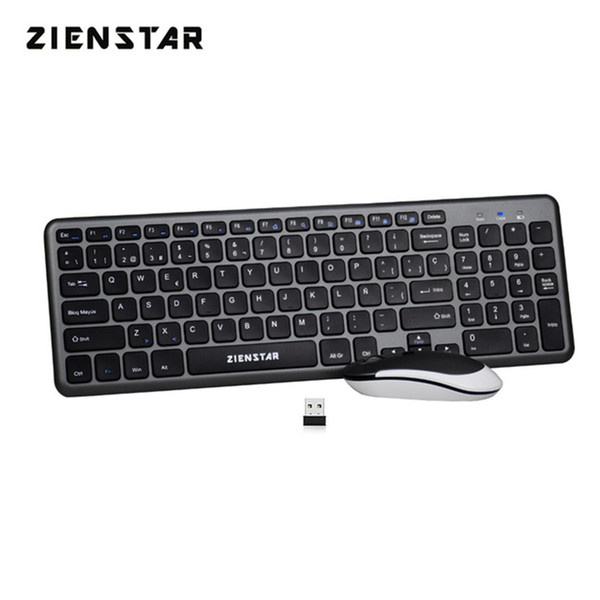 Zienstar Spanish Letter 2.4G Wireless Keyboard Mouse Combo with USB Receiver for Desktop,Computer PC,Laptop and Smart TV