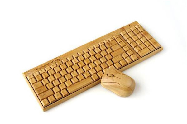 Wireless Multimedia Bamboo Keyboard and Mouse Combo 2.4G Bamboo Environmental Protection Low Carbon Healthy Comfortable for Using Free DHL