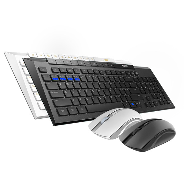 New Rapoo 8200M Multi-mode Silent Wireless Keyboard Mouse Combos Bluetooth 3.0/4.0 RF 2.4G switch between 3 Devices Connection