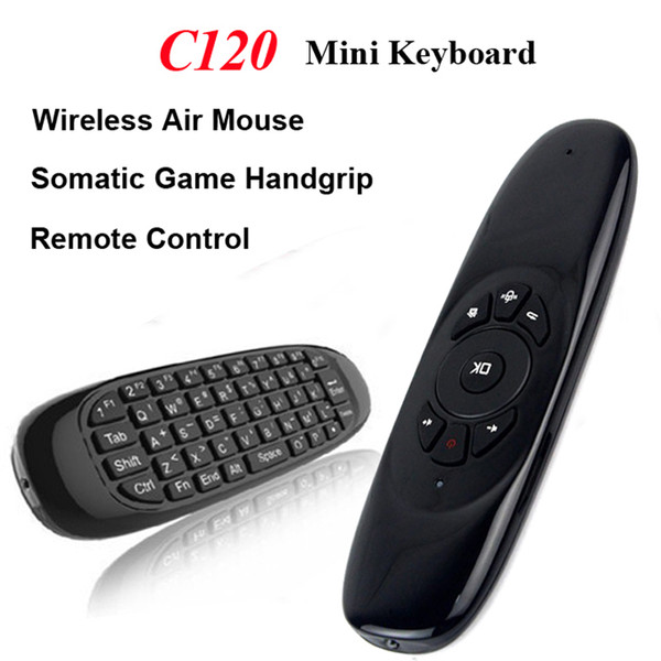 Wireless Mini Keyboard Remote Control C120 Air Mouse 2.4Ghz 3 Axis Gyroscope Sensor Somatic Game Handgrip for M8S MXQ CS918 Android TV Box