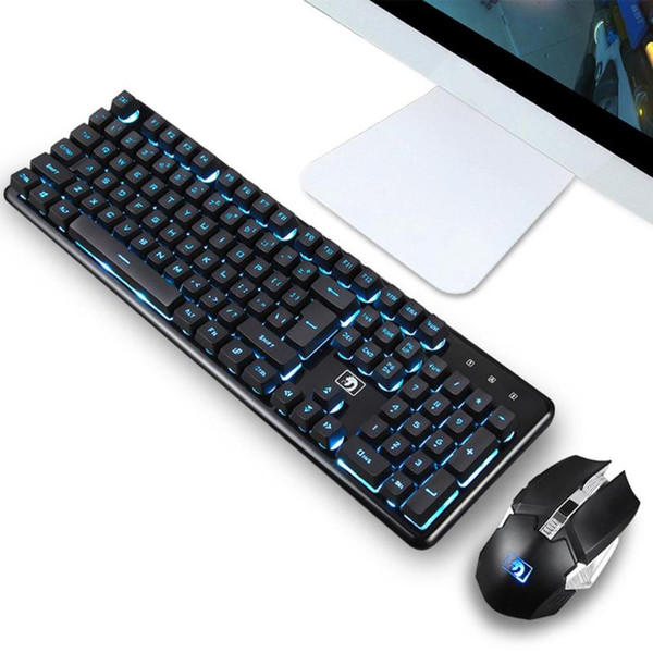 Chargable Ergonomic Gaming Keyboard Mouse Combos Wireless Backlit 2.4G 104 Keys Mechanical Keyboard Mouse Gamer Keypad Sets