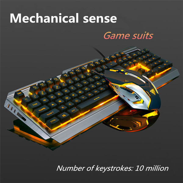 Keyboard and mouse suite V1 Wired gaming Professional Gaming Mouse Optical Crack 4-Keys mouse 3200 DPI For PC Laptop Desktop free ship