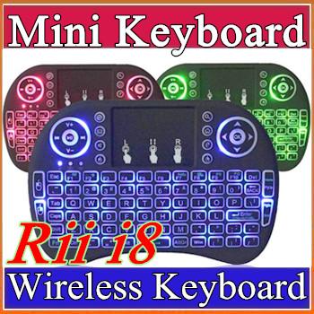 50X Portable mini keyboard Rii I8 Wireless bluetooth Keyboards game Fly Air Mouse Multi-Media Remote Control Touchpad Handheld Android A-FS