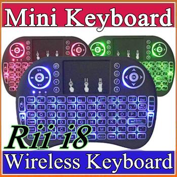 30X Portable mini keyboard Rii I8 Wireless bluetooth Keyboards game Fly Air Mouse Multi-Media Remote Control Touchpad Handheld Android A-FS