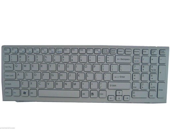 Replacement White New keyboard For SONY Vaio 148969211 With Frame Laptop US