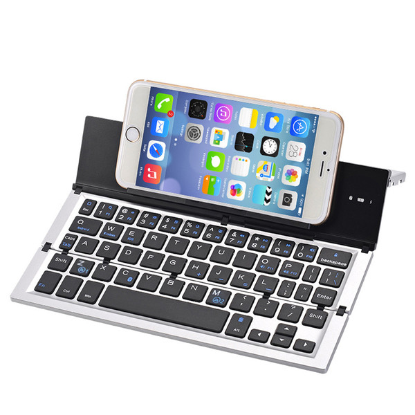 Fashion Portable Bluetooth Keyboard Three System Universal Phone Tablet PC Two Channel Wireless Folding Keyboards New