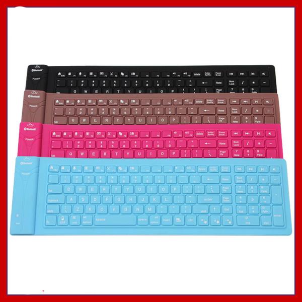 Waterproof Silicone Keyboard Wireless Bluetooth Soft Fashion Mix Color Flexible Portable Keyboards for Laptop