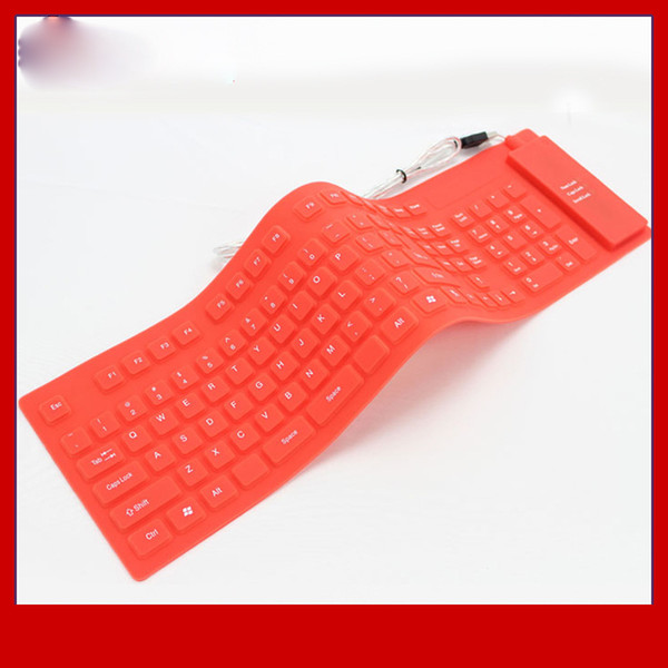 Waterproof Silicone Keyboard Wired Soft Fashion Mix Color Flexible Portable Keyboards for PC Laptop