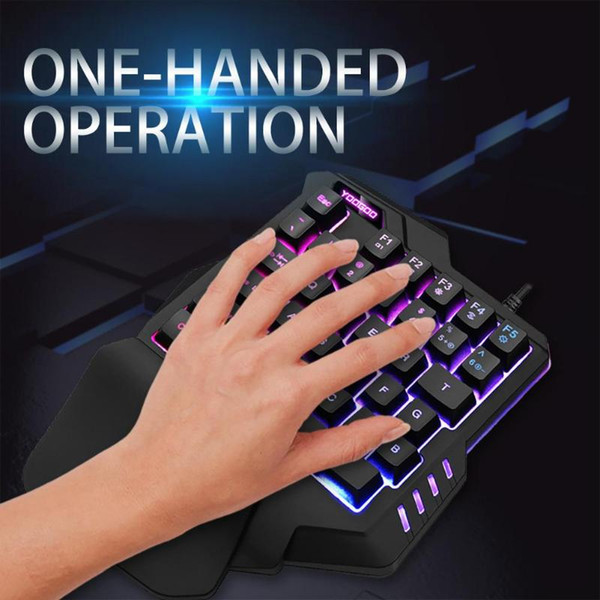 G92 Big Hand Rest Macro Recording Breathing Light One-Handed Wired RGB Backlight Metal Back Cover Gaming Keyboard for PC