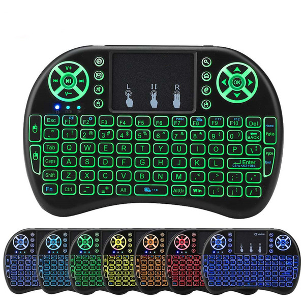 10pcs Rii I8 Color Backlight Wireless Keyboard Blacklit Air Mouse Remote Control Touchpad Portable For X96 TX3 Mini H96 MXQ PRO