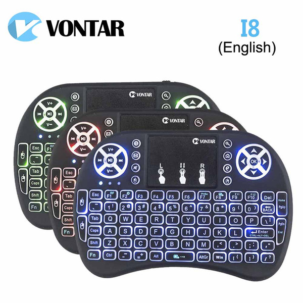 VONTAR Rii i8 fly Air Mouse Remote RGB Backlight 2.4GHz Wireless Bluetooth Keyboard Touchpad For Android TV Box MXQ X96