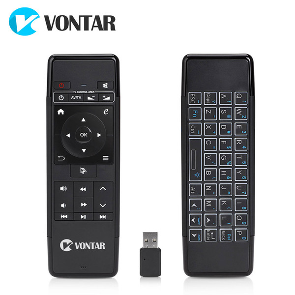 wholesale 69A Mini Air Mouse Gyro Sensing 2.4G Wireless Keyboard Remote Control with Backlit For Windows Android TV Box PC