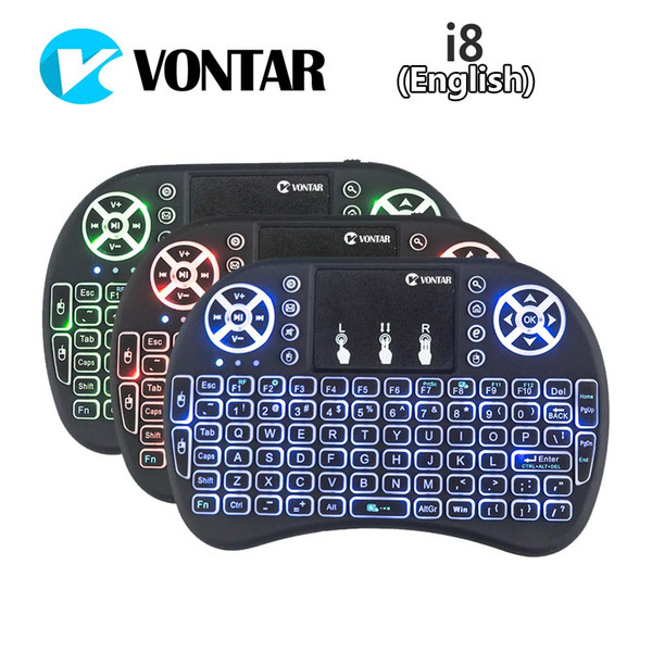 VONTAR Rii i8+ Backlit Wireless Keyboard 2.4GHz Air Mouse Gaming Handheld Touchpad X8 Keyboard for Android TV BOX