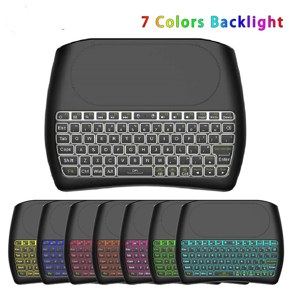 20pcs New D8 Pro Plus Backlit i8 English 2.4GHz Wireless Mini Keyboard Air Mouse Touchpad Controller for Android TV BOX Mini PC