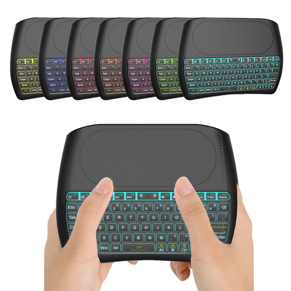 10pcs New Backlight D8 Pro Plus i8 English 2.4GHz Wireless Mini Keyboard Air Mouse Touchpad Controller for Android TV BOX Mini PC